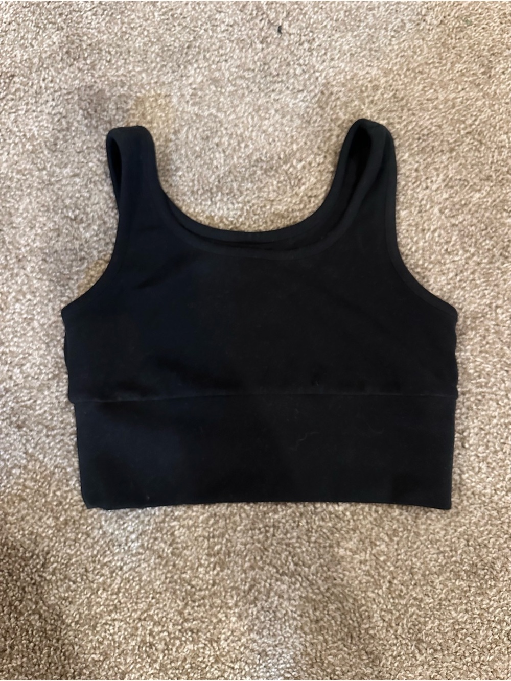 Bass Black Scoop Crop Tank